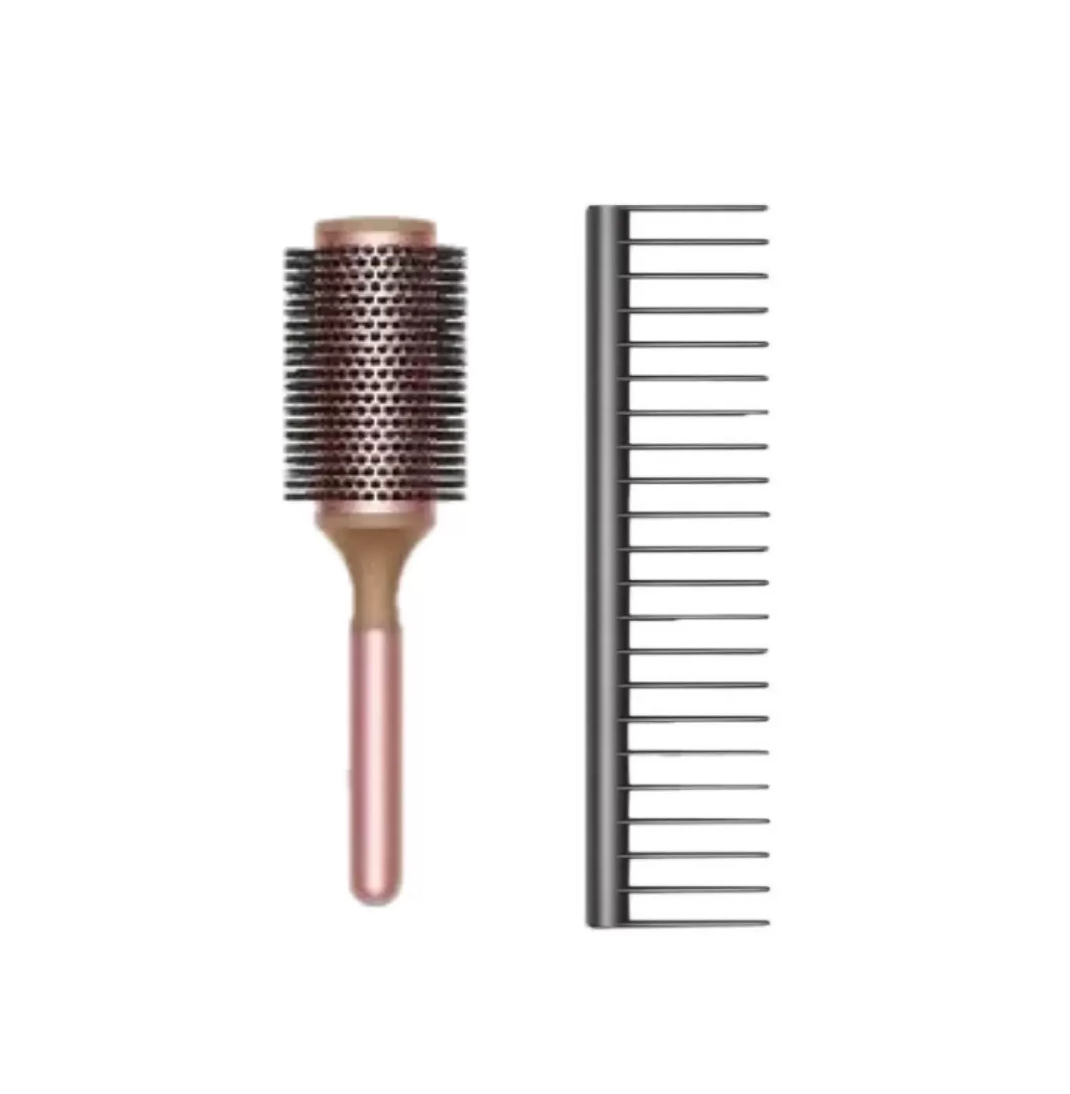Набор расчесок Dyson брашинг + гребень черный/розовое золото (Black/Rose Gold)