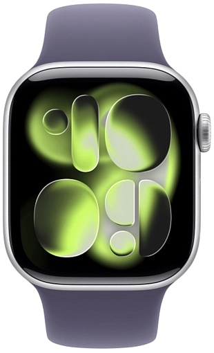 Apple Watch Series 11 46 мм, серебристый, ремешок цвета «фиолетовый туман», размер M/L