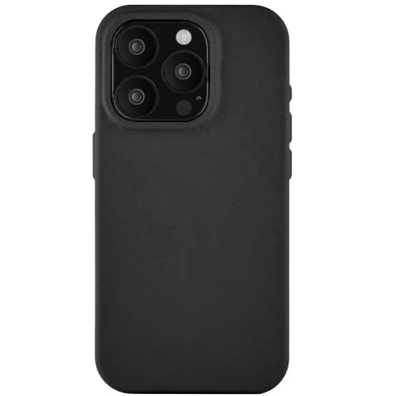 Чехол кожаный MagSafe uBear Capital iPhone 16 Pro, черный