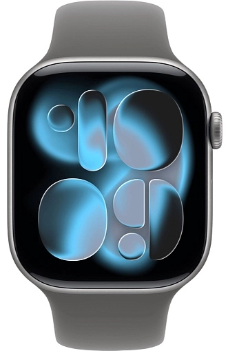 Apple Watch Series 11 42 мм, «серый космос», ремешок темно-серого цвета, размер S/M